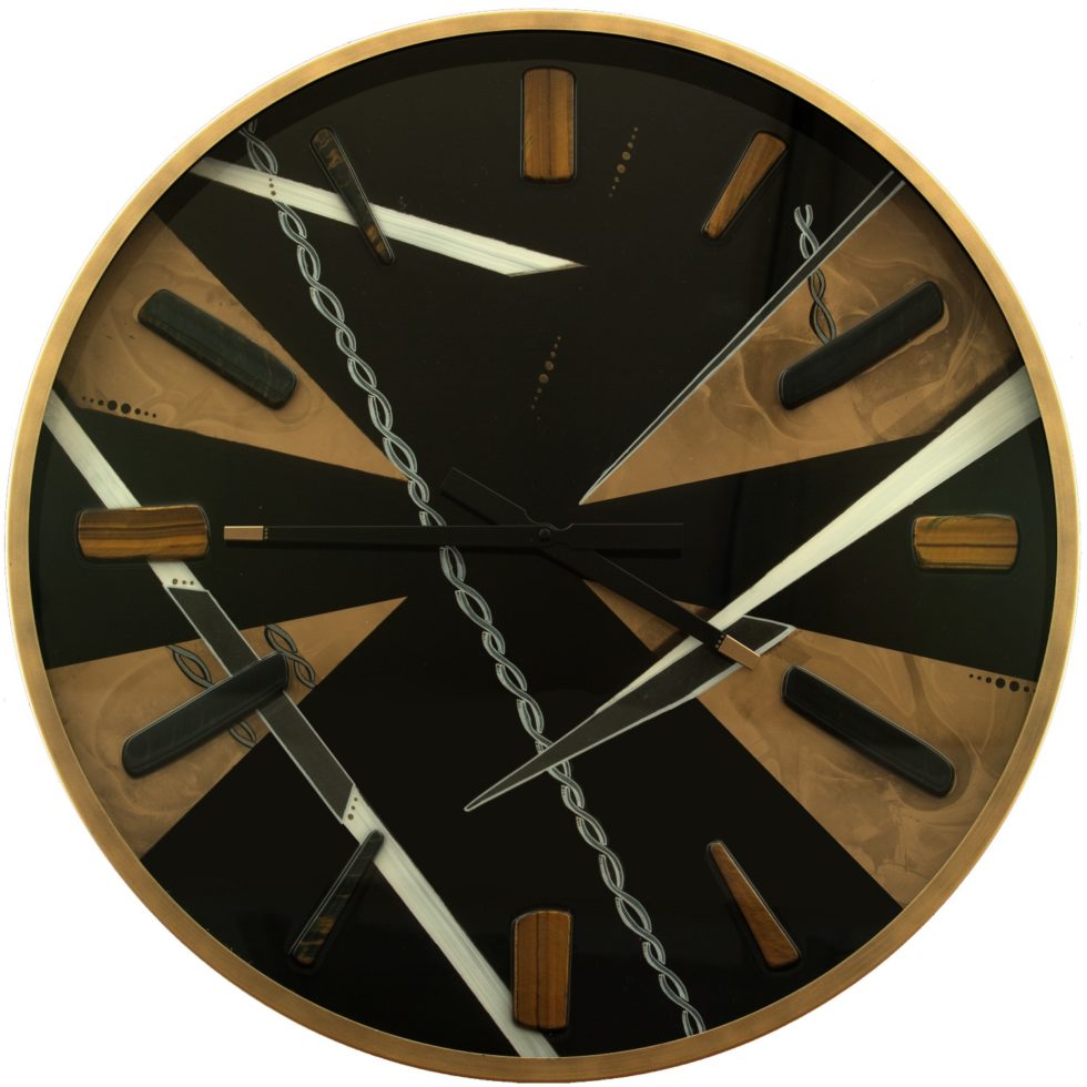 Tigers eye clock by artist april miller