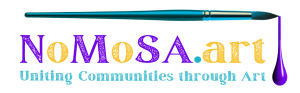 NoMoSA, uniting communities through art, horizontal logo